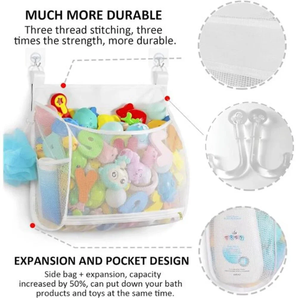 Baby Mesh Bath Toy Organizer, Multiple Ways to Hang, Ultra Large Capacity